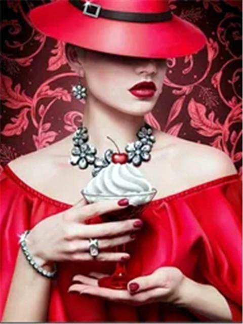 Tam Yuvarlak/Kare Matkap Elmas Nakış Şapka Kadın Mozaik El Yapımı Hediye Elmas Boyama Portre Mozaik İğne Ev Dekor