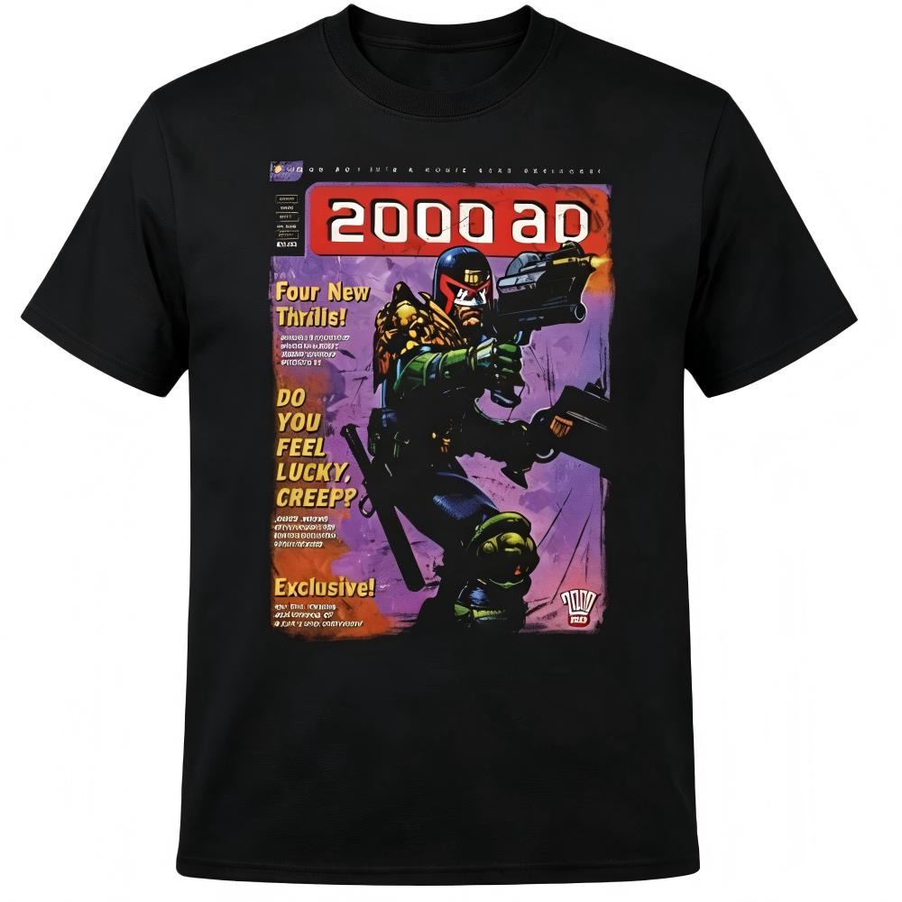 2000 AD Judge Dredd Vintage Comic Cover Graphic T-Shirt