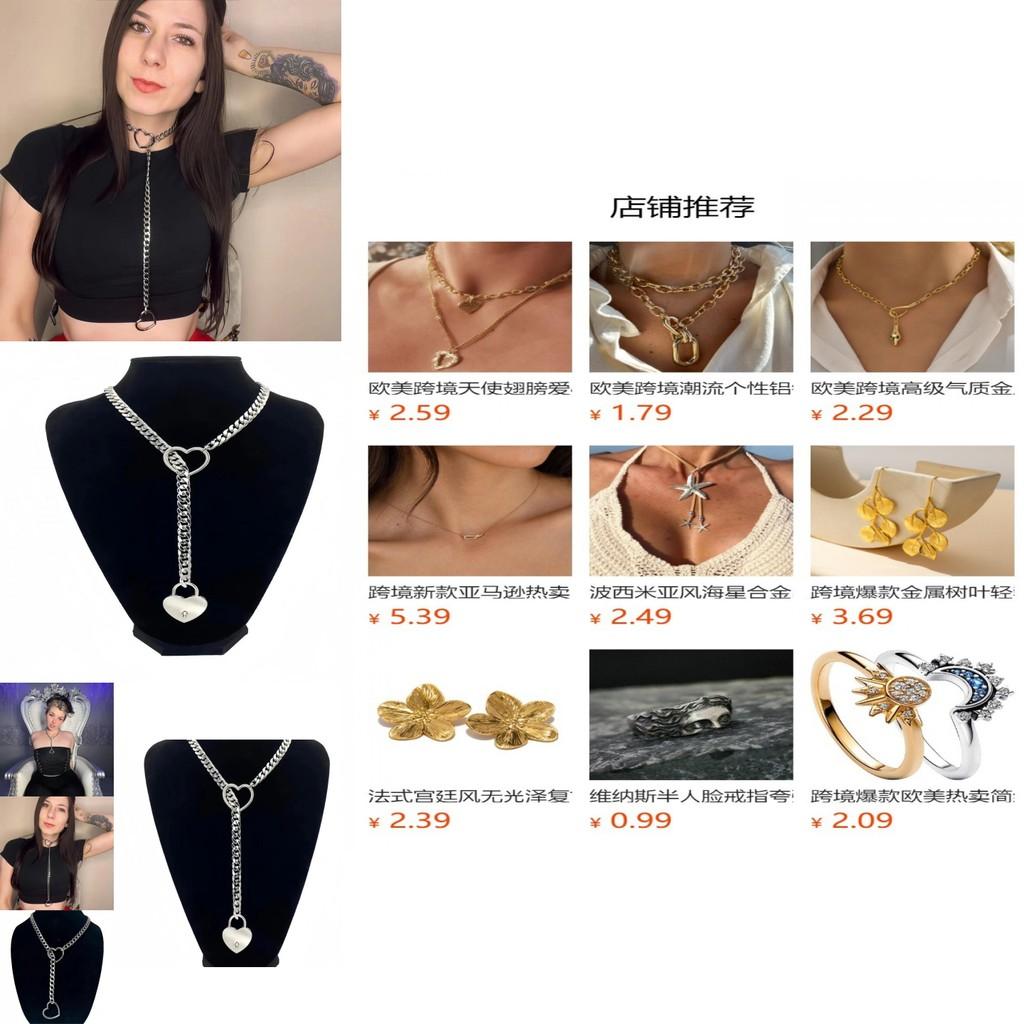 Hip Hop-inspirerat Hjärta Lås Legeringshalsband För Män Och Kvinnor Snygga Trendiga Smycken