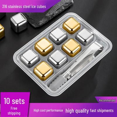 316 Stainless Steel Reusable Ice Cubes - Enjoy Refreshing Coldness!
