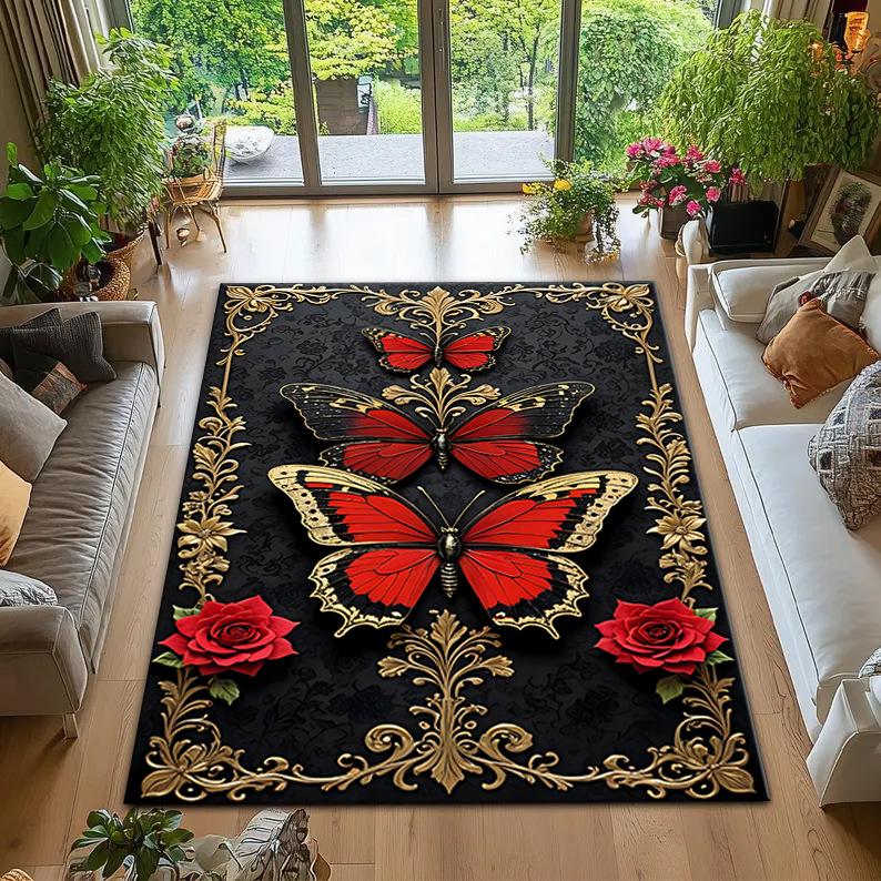 

Плюшевый печатный ковер для спальни, журнального столика, дивана, ковер, устойчивый к грязи и простой в уходе напольный коврик 140 * 200cm