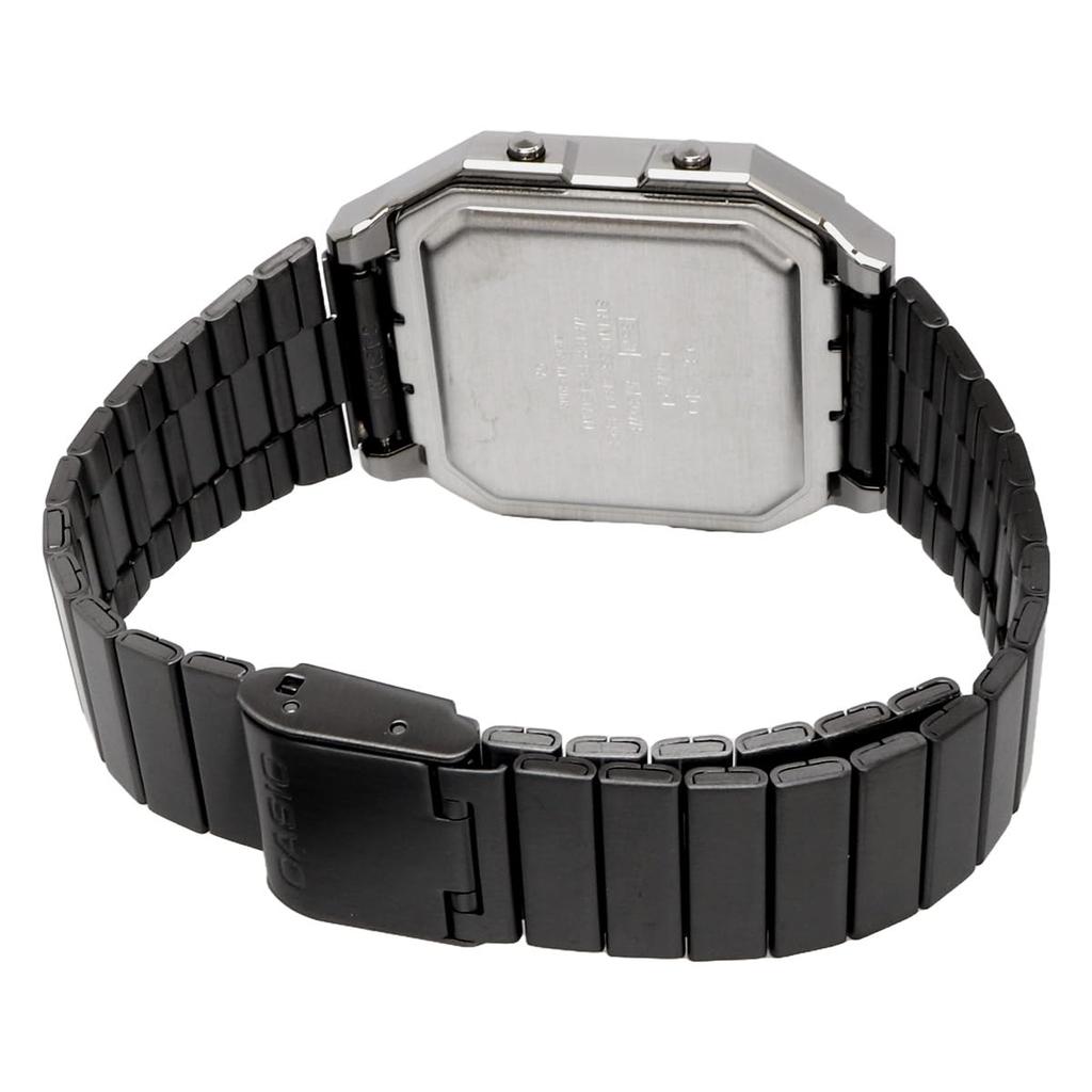 CASIO Vintage Series A130WEGG-1A unisex digital watch with analog display dark grey metallic overseas model