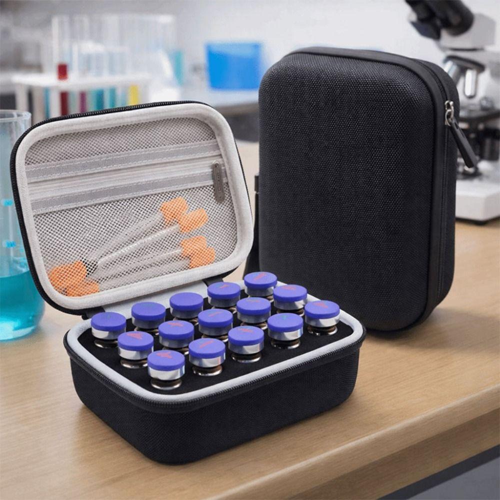 15 Fächer Insulin Aufbewahrungsbox Wasserdicht 10ml Ampullen . Insulin Organizer Verschleißfest Große Kapazität Insulin Ampullen Tasche Reise