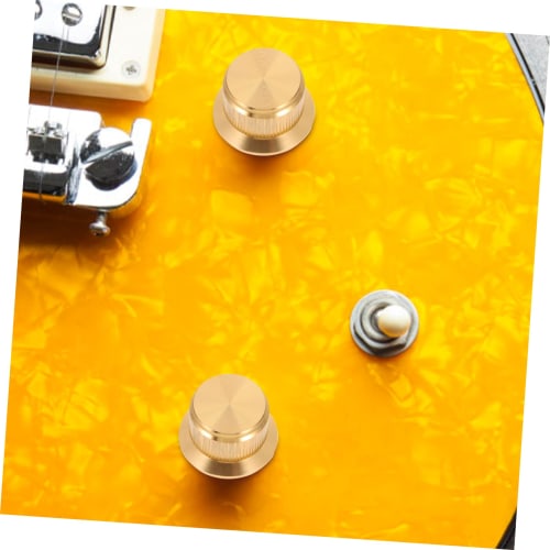 ERINGOGO Sound Knob, Control Volume Amplifier Knob, Bass Knob, Universal Bass Knob, Guitar Tuner, Earphone Knob, Electric Guitar Knob, Wired, Golden A