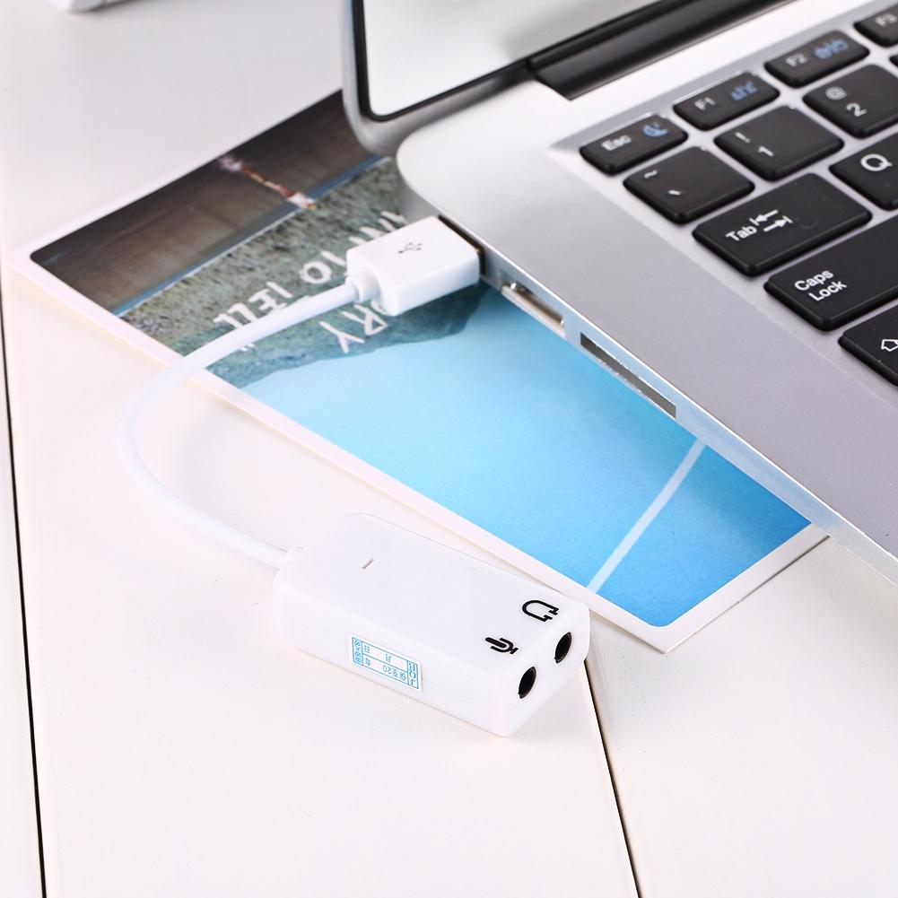 White USB 2.0 Channel Virtual 7.1 Effect Xear 3D Audio Sound Card Adapter For XP
