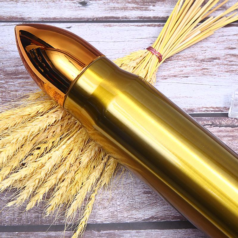500/ml Bullet Shape Thermal Water Bottle Large Capacity Stainless Steel Water Bottle Portable Vacuum Flasks Thermos Cup
