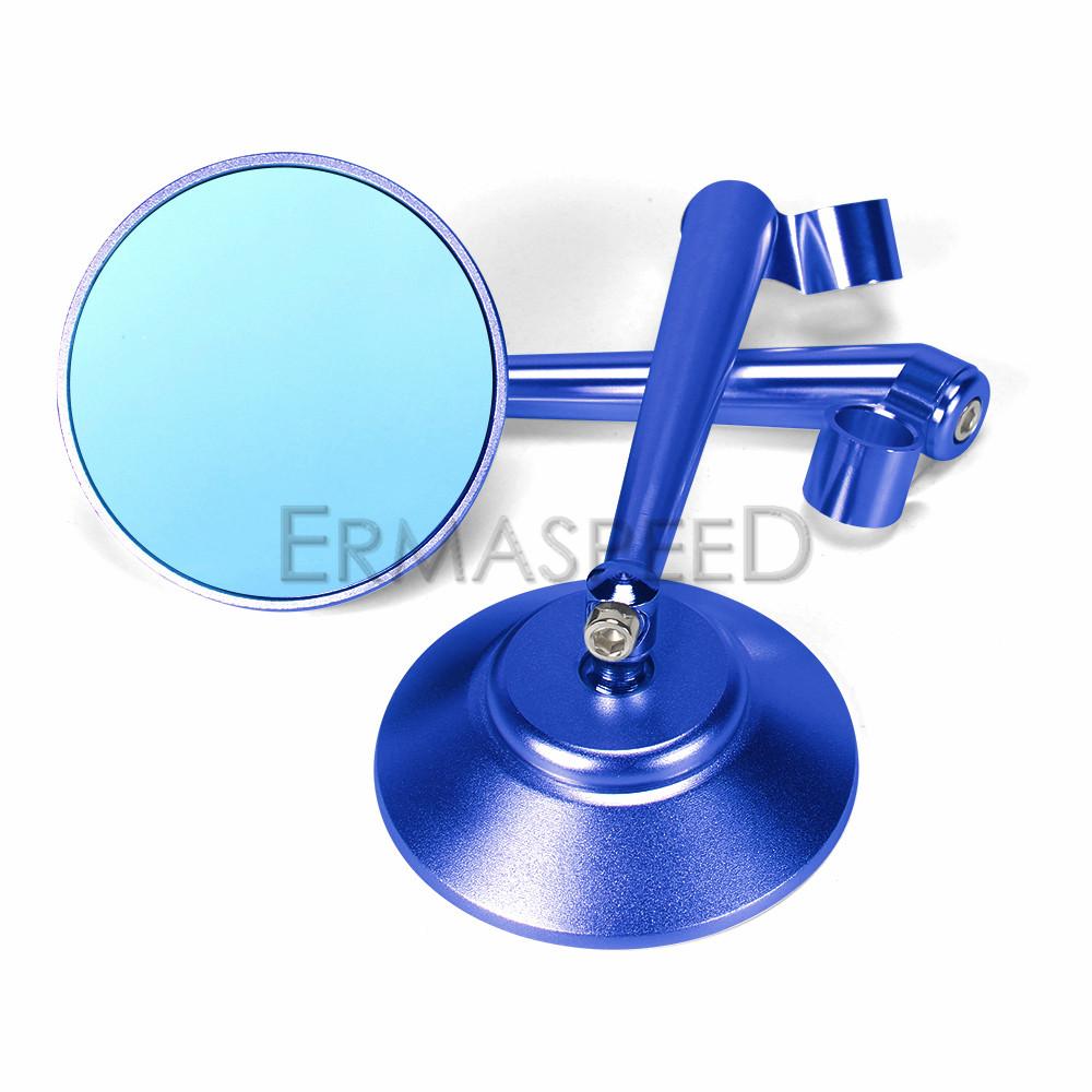 Round Motorcycle Rear View Mirrors Universal 8MM 10MM CNC Aluminum Handlebar Mirrors for Scooter Cruiser Dirt Bike