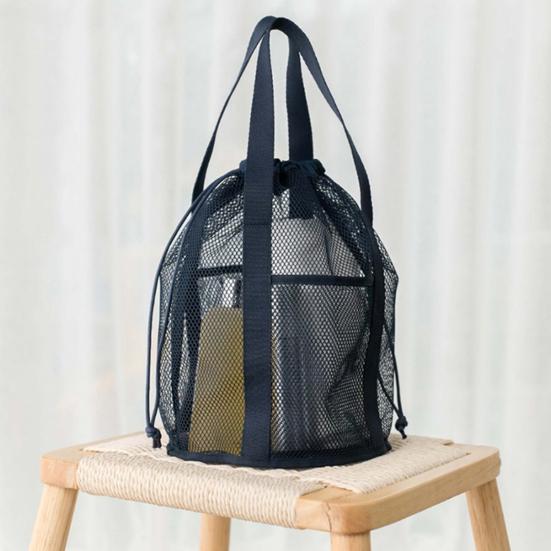 Netz-Strandtasche, Große Kapazität, Zugbeutel, Schnelltrocknender Polyester Dusch-Organizer, für Reise Strand Fitnessstudio