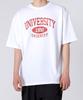 UNDEROFF [Set] Oversized Crew Neck University+1992 Short Sleeve T-Shirt White/Red (C Type)