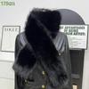 Fake Fur Long Scarf Soft Plush Fur Decor Winter Fluffy Warm Scarf Thick Luxury Wraps Shawl For Women