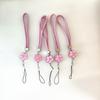 Camellia Clover Nylon Woven Wrist Phone Lanyard Mobile Phone Case Pendant