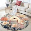Bunny Round Area Rug,Carpet Rug for Living Room Bedroom Sofa Playroom Decor,Non-slip Floor Mat