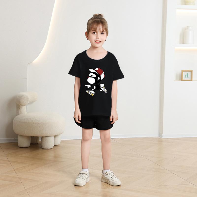 Kinder T-Shirt Rundhals Kurzarm T-Shirt Kinder 100% Baumwolle Kleidung 2-13J Auto bedrucktes T-Shirt