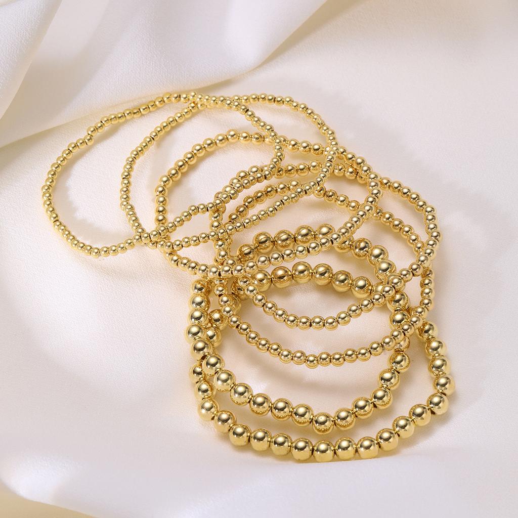 7-teiliges Wasserdichtes Langlebiges Perlen-Stretch-Armband-Set für Damen Westlich Minimalistisch Elastische Armbänder Täglicher Lässiger Modeschmuck Geschenk