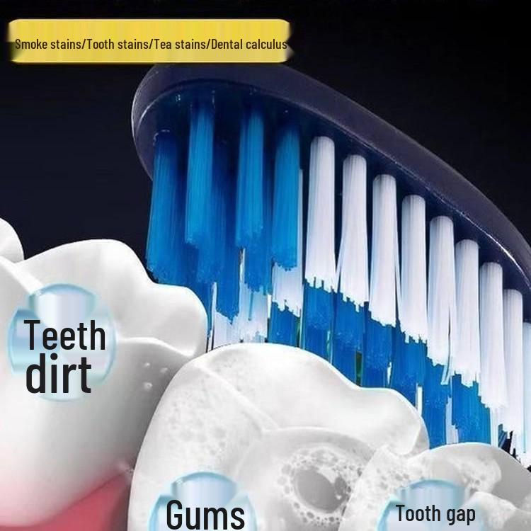 High-End Herren Zahnbürste mit großem Kopf, langlebig, harte Borsten, Raucherfleckenentferner, Familienfrischepackung, Einzelverpackung