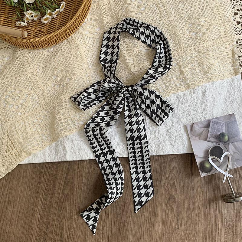 Double-layer polka dot silk scarf, high-end versatile small scarf, fashion headscarf, headband, hair tie, decorative belt.