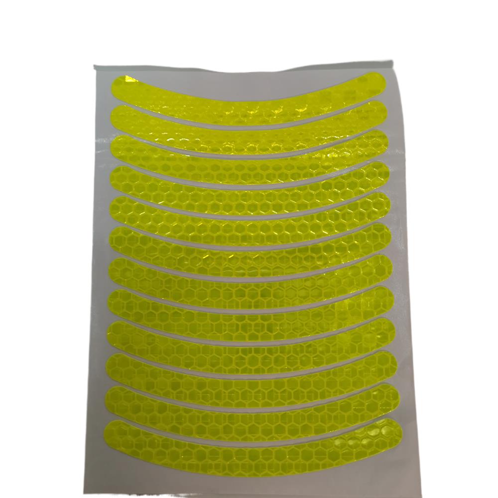 12Pcs/set Car Wheel Stripe Reflective Stickers Night Reflectors Adhesive Safety Decoration Waterproof Tapes For Bicycles Helmet