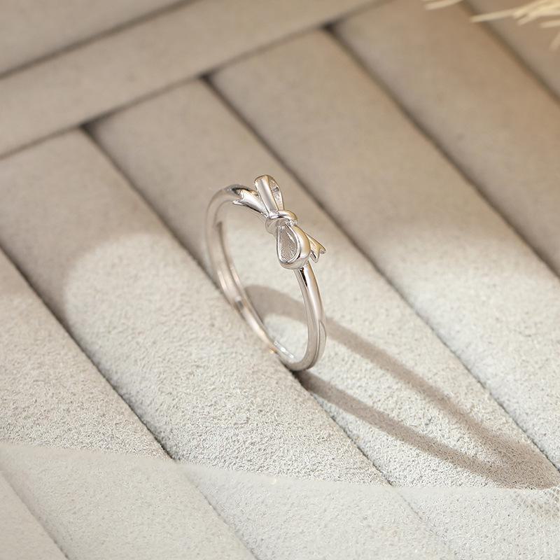 

Кольцо Banyan Tree из серебра 925 пробы с бантом в виде принцессы — простое, милое, стильное ювелирное украшение для женщин Adjustable белого золота