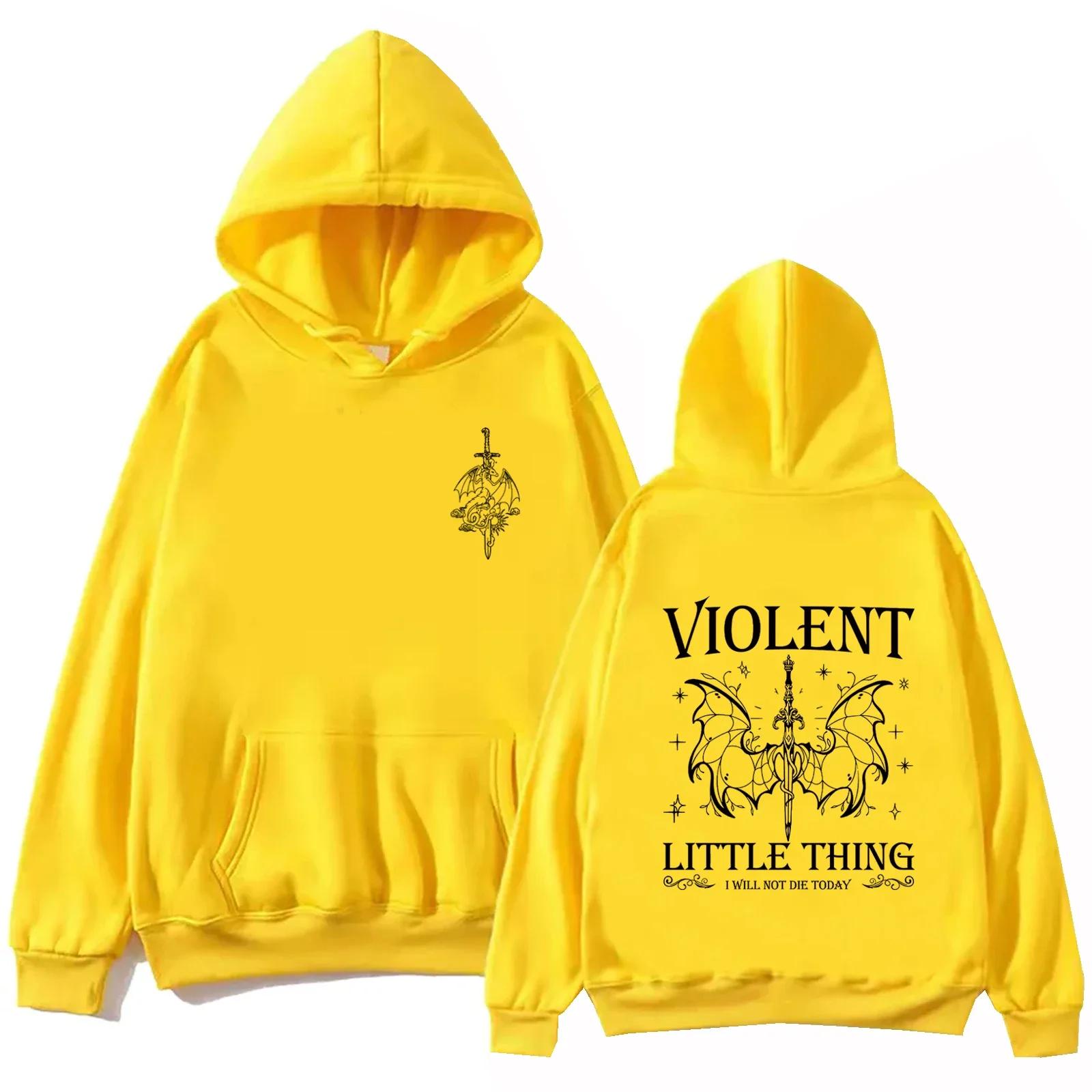 

Violent Little Thing Hoodie Tops Fourth Wing Fan Gift Sweatshirt Dragon Rider Long Sleeve Regular Spring and Summer Unisex 3XL