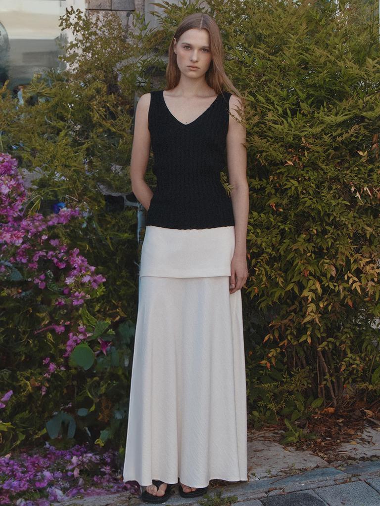 OVEOF Rosanne Layered Skirt_Ivory