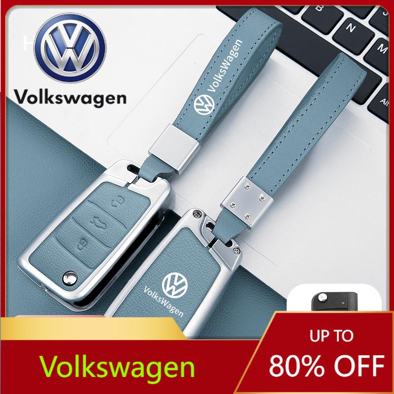 Valve Stems Caps For VOLKSWAGEN VW Zinc Alloy Car Smart Remote Key Case Cover Shell For VW Volkswagen Golf 7 MK7 Tiguan MK2 T-ro VG7Y3