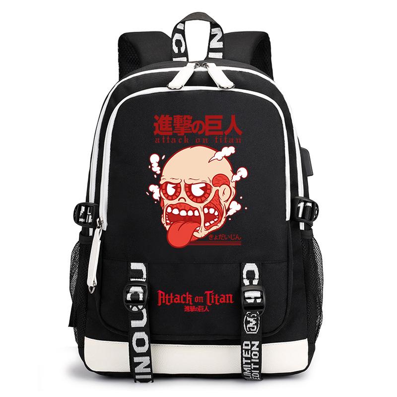 Attack on Titan Anime Print Student Backpack Casual Daypack for Boys Girls School Bag Lightweight Durable