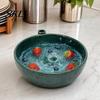 Draining And Rinsing Bowl Self Wash Bowl, with Hollow Drain Holes, Swirl-Flow Berry Kitchen Fruit Washer Washing Ceramic Rinse for Counter