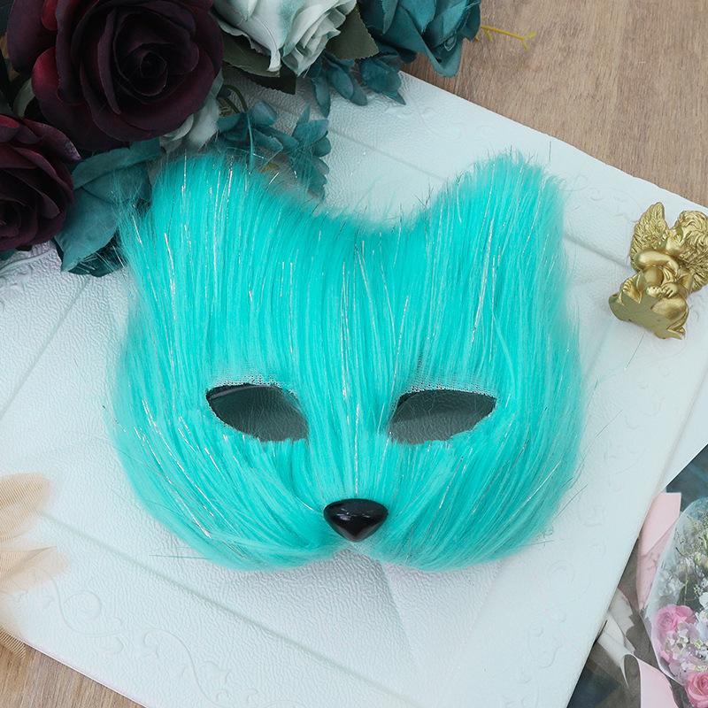 Eye Mask Fluffy Long Hair Mask Fox Mask Synthetic For Cosplay Events Adult Costumes Carnivals