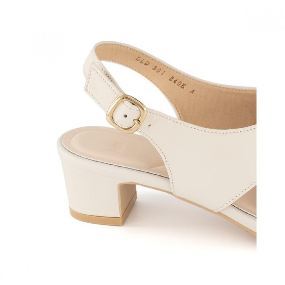 Daks 4cm Cross Leather Semi Dress Sandals Dld301 Ivory