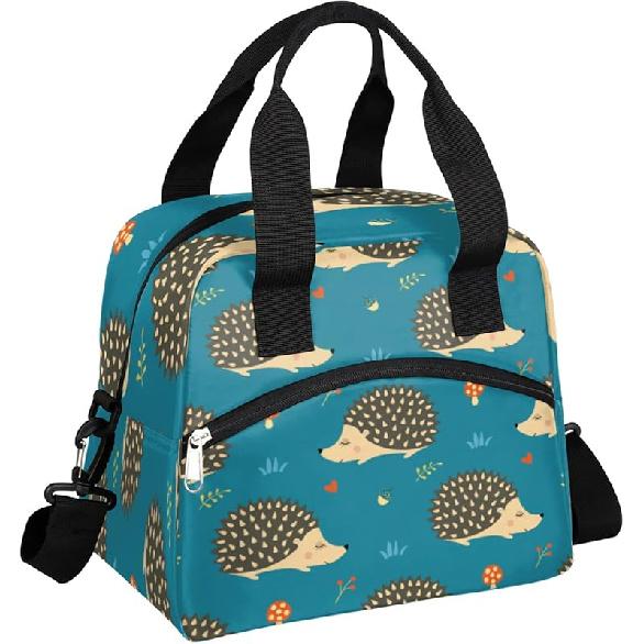 Funny Skull Lunch Bag Tote Bag Leakproof Cooler Bag Insulated Lunch Box with Front Pocket Water-resistant Thermal Lunch Bags with Shoulder Strap for