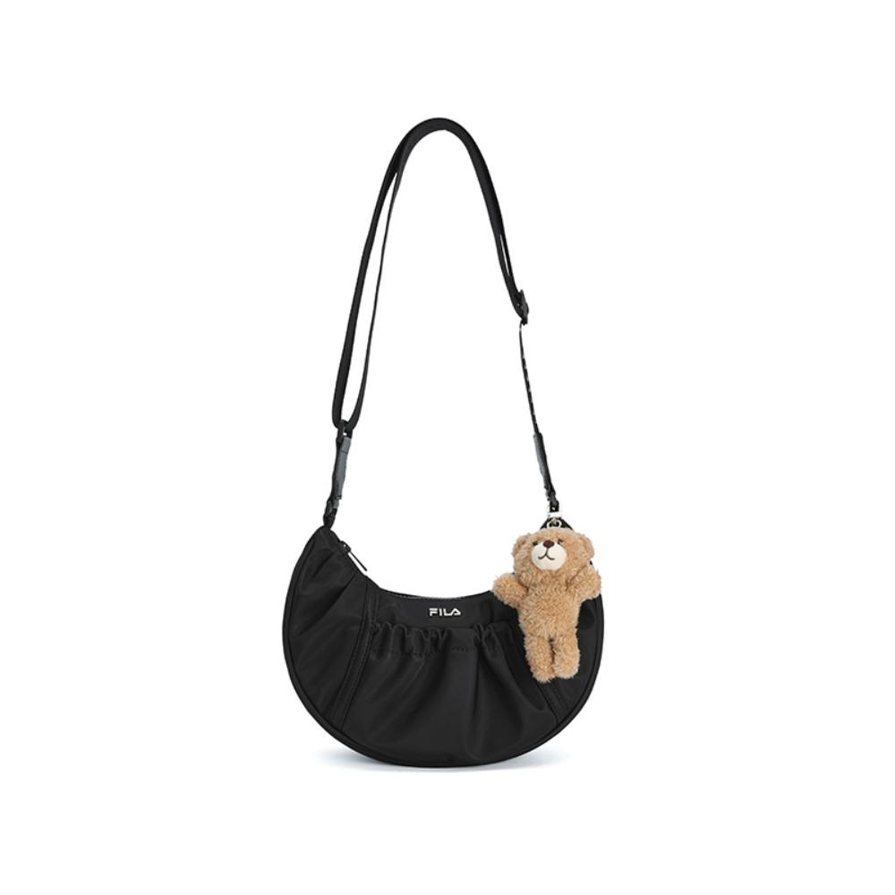 New FILA ORIGINALE Fabric Shoulder Bag Women s Black F13W539161FBK 24.9*8.1*18.0CM