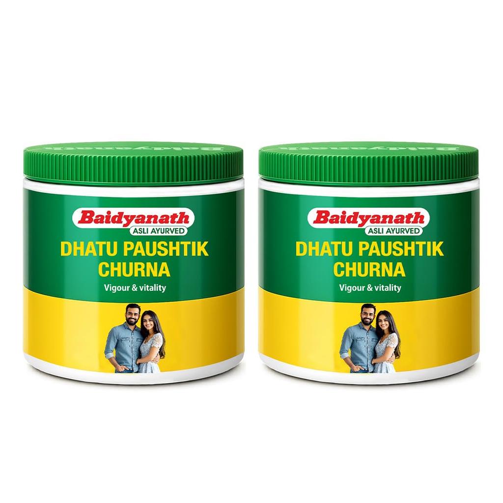 Baidyanath Dhatu Paushtik Churna - 50g (Pacote de 2) | Pó Herbal Ayurvédico para Força, Resistência e Suporte Energético Diário | Com Ashwagandha, S