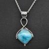 Larimar Necklace, Solid 925 Sterling Silver Necklace, Handmade Necklace, Birthday Gift, Gemstone Necklace, Designer Necklace, Silver Charm Jewlery