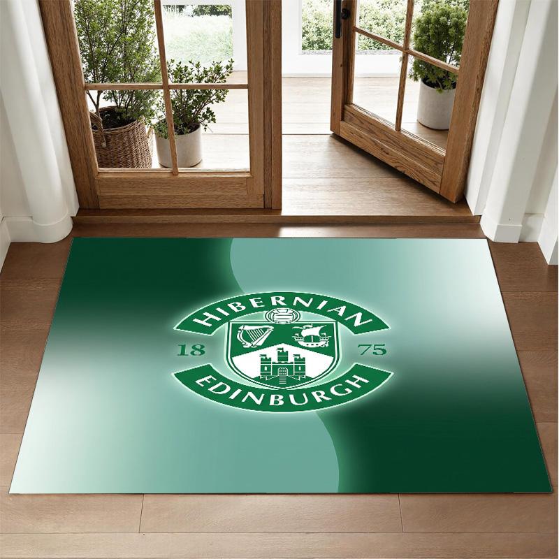 Hibernian FC Design Crystal Velvet Rug Soft Decorative Mat for Bedroom Entrance