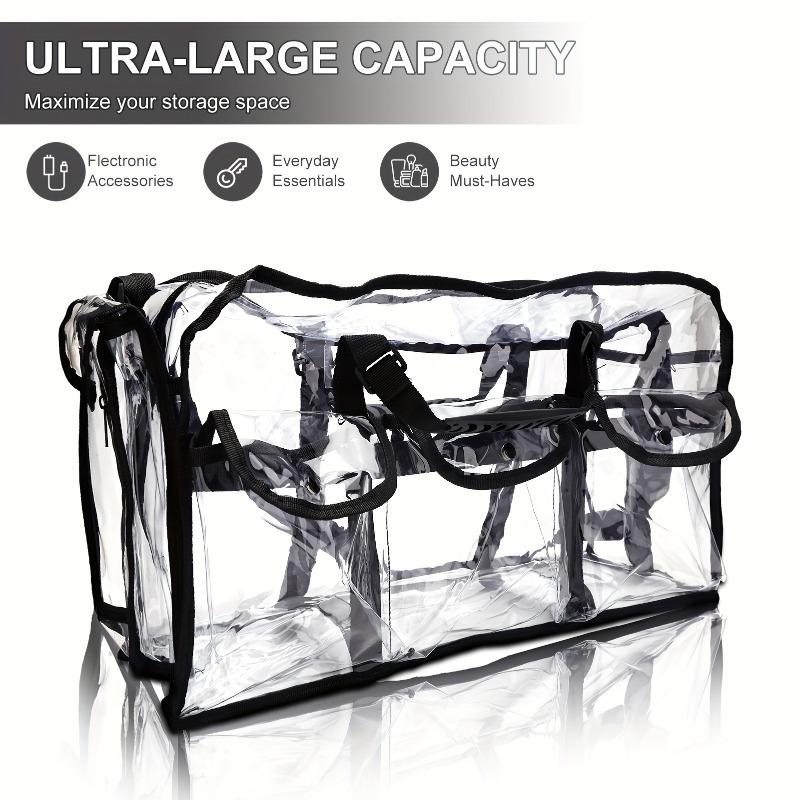 PVC Transparent Cosmetic Bag Waterproof Large Capacity Travel Organizer Multifunctional Beach Swimming Storage Shoulder Tote
