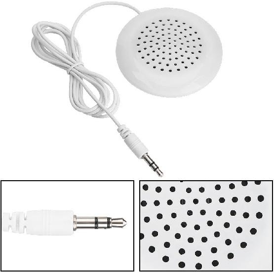 Zerone Pillow Speaker, 3.5mm Mini Under Pillow Speaker for MP3 Phone Portable CD - White