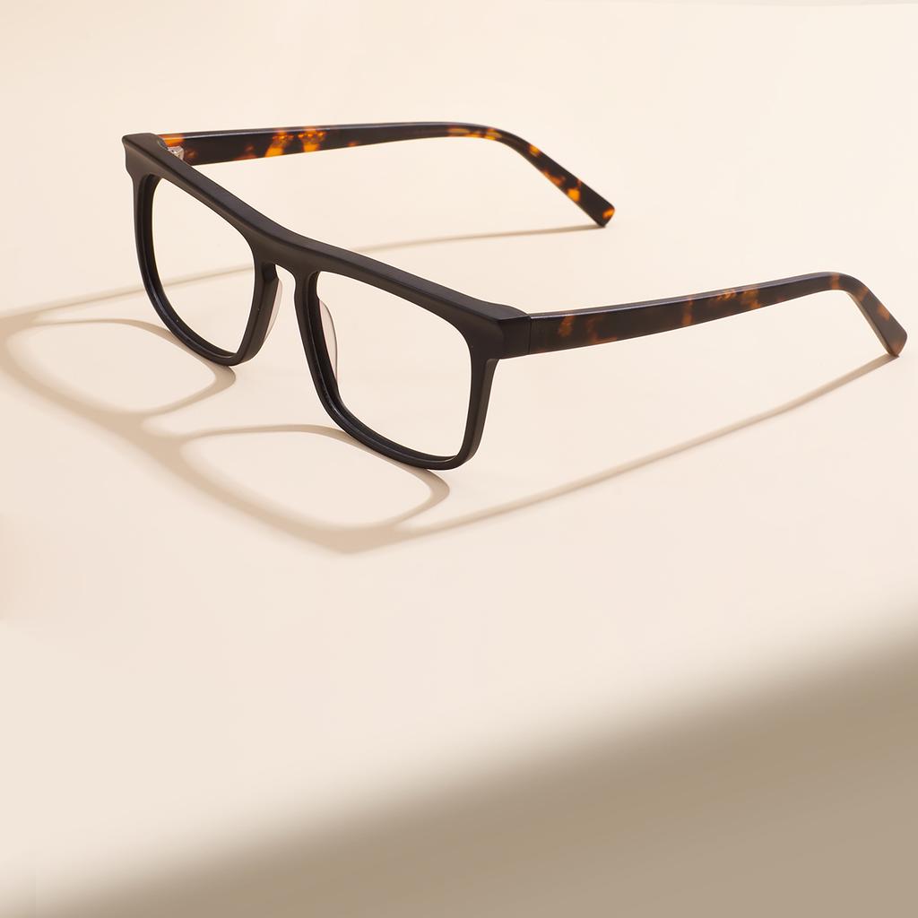 Unisex Retro Square Acetate Frames Trendy Men Rectangle Anti Blue Light Photochromic Optical Eyeglasses for Prescription Lenses