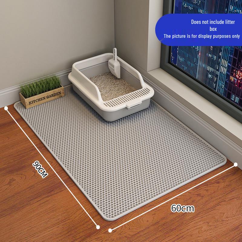 Premium Thick Cat Litter Mat - Double Layer, Anti-Tracking & Leak Control for Pets