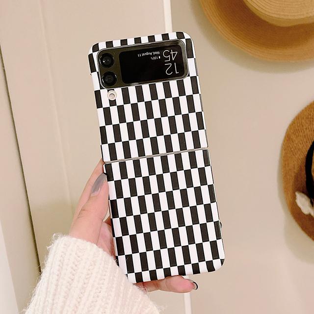 

Простой и модный чехол для телефона в черно-белую полоску для Samsung Galaxy Z Flip 3, 5 г, тонкий жесткий матовый чехол для ПК для Z Flip3 For Samsung Z Flip 3