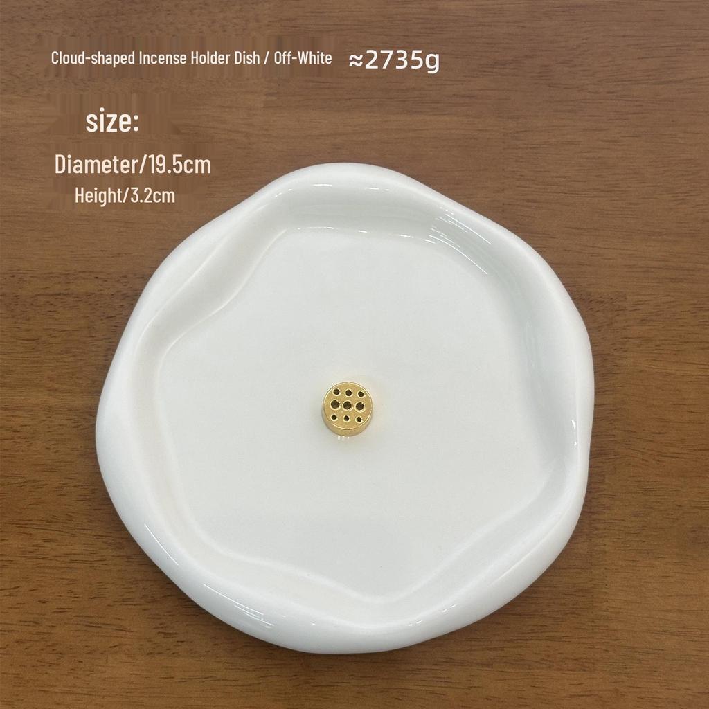 Cream Ceramic Incense Holder for Home, Tea Room, Agarwood, Sandalwood, High-End Design Incense Burner.