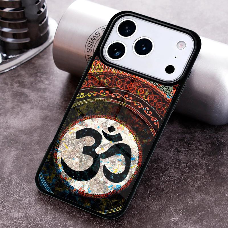 Aum om Namaste symbol floral zen yoga Phone Case For iPhone 17 16 15 14 13 12 11 Pro Max Plus 17Air Soft Silicone Cover