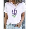 Cute Floral Print T-shirt Ladies Fashion Short-sleeved Clothing Casual Loose Top