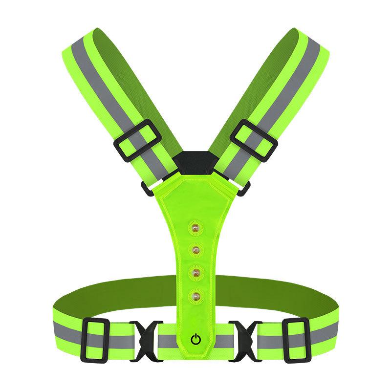 Led Flash Night Running Hiking High Visibility Reflective Custom LED Safety Vest Personal Protective Running Vest