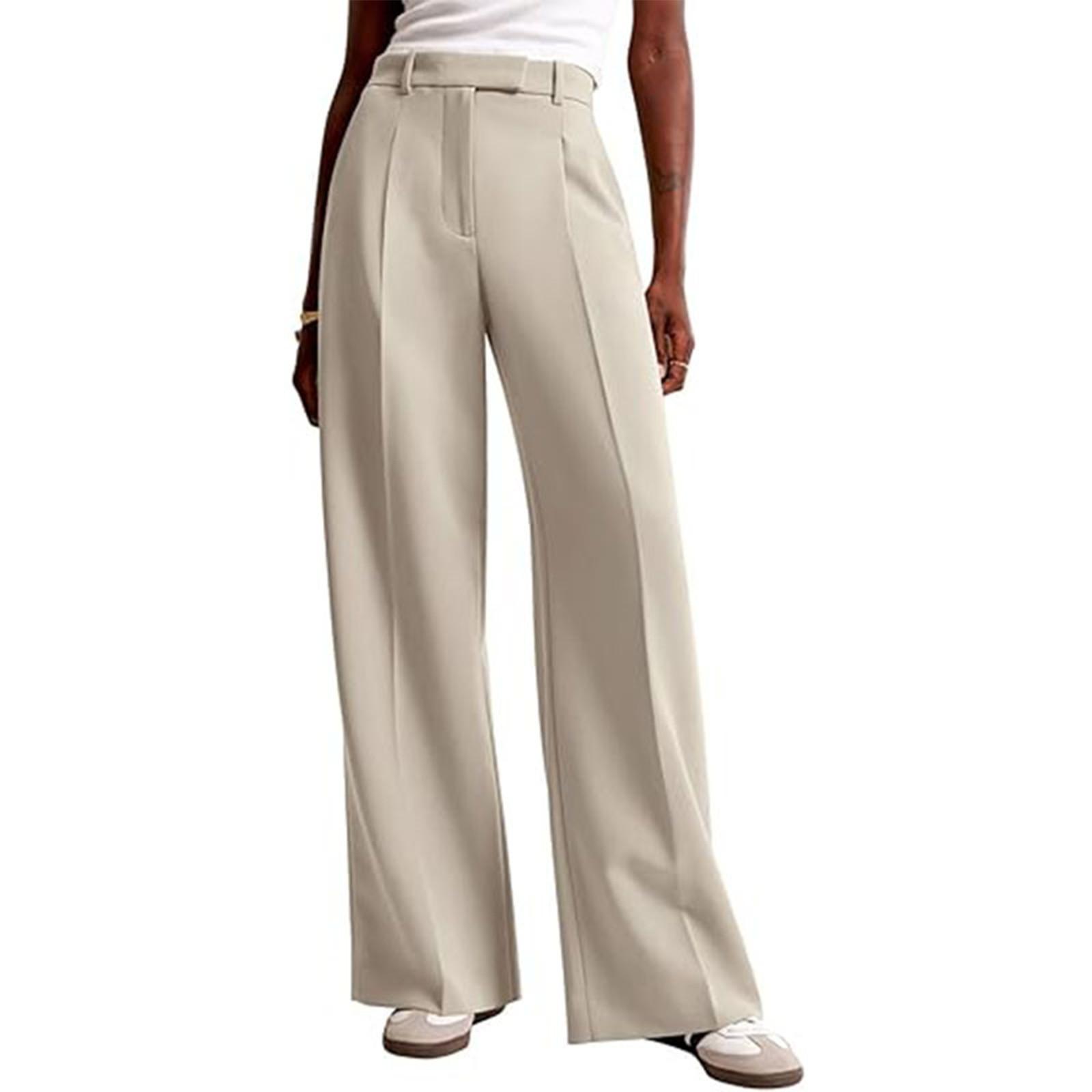 

Ladies Pants Casual And Fashionable Color Pants With Pockets L бежевый