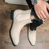 Casual matte high-top leather shoes autumn and winter new large-size British suede Chelsea short boots