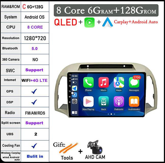 QLED Screen DSP For Nissan March 2002 - 2010 Android 14 Car Radio GPS Multimedia Video Player Stereo Navigation