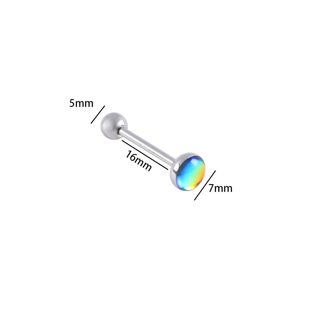 Punk Sexy Opal Stud Stainless Steel Body Jewelry Piercing Jewelry Tongue Ring Tongue Piercings