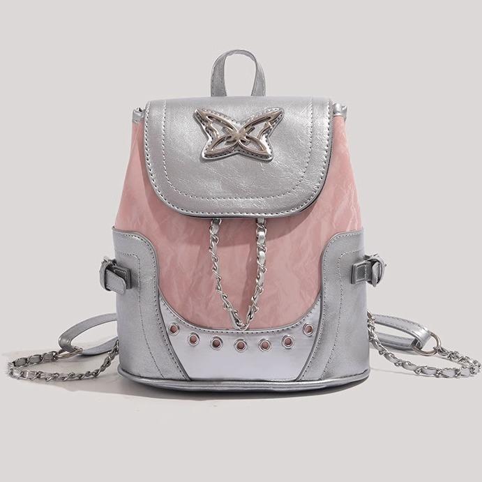 

Sweet Cool Style Versatile Fashion Niche 2025 New Trendy Versatile Student Class Small Backpack Commuting Double Shoulder Bag for Women розовый