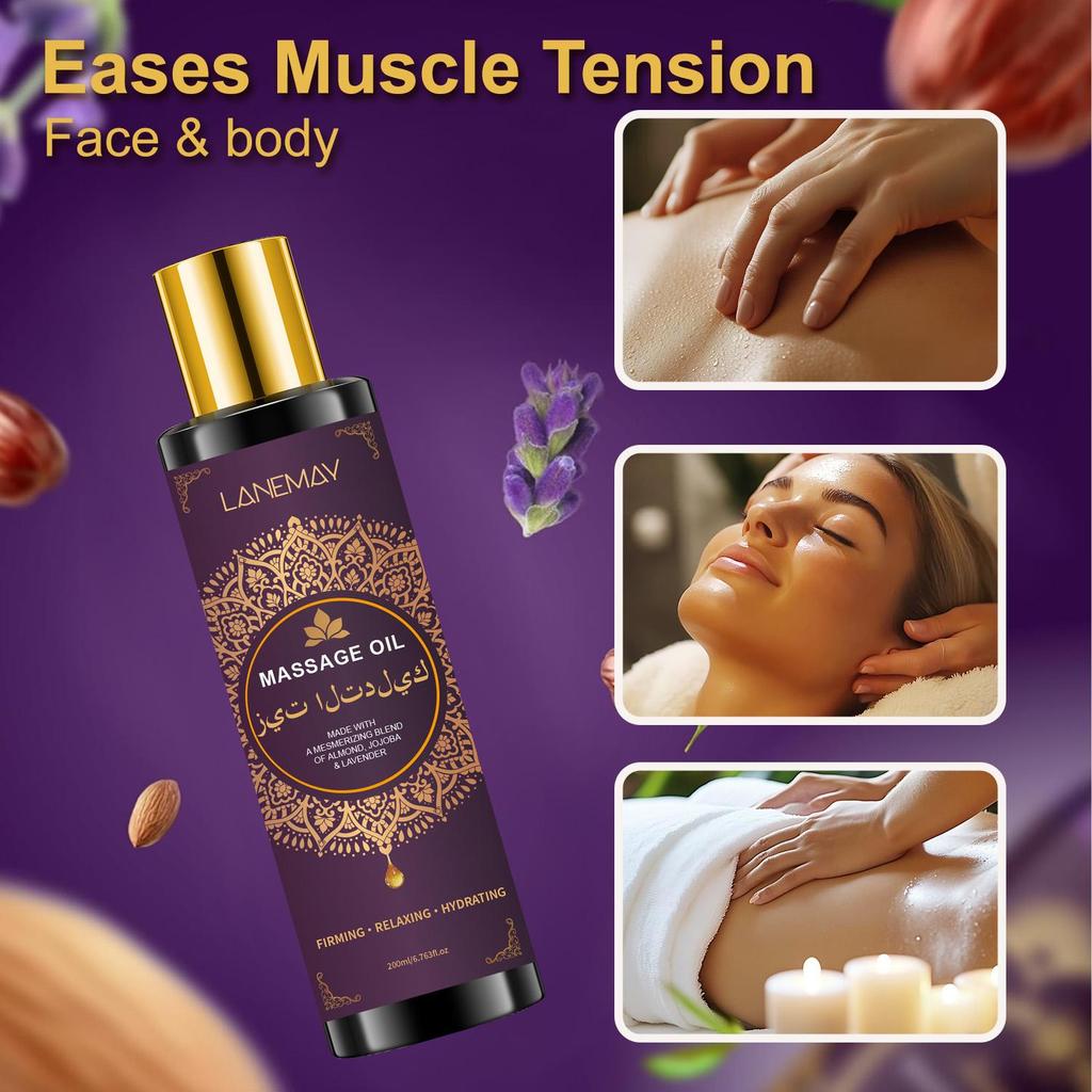 MASSAGE OIL-Deeply Moisturizes and Relaxes the Skin, Alleviates Dryness, Improves Skin Elasticity, and Relieves Stress, 200ml