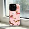 Cute Dachshund Sausage D-Dog Phone Case For iPhone 17,16,15,14,13,12,11 Plus,Pro Max,XS,Colored Silver Plated Inside Cover